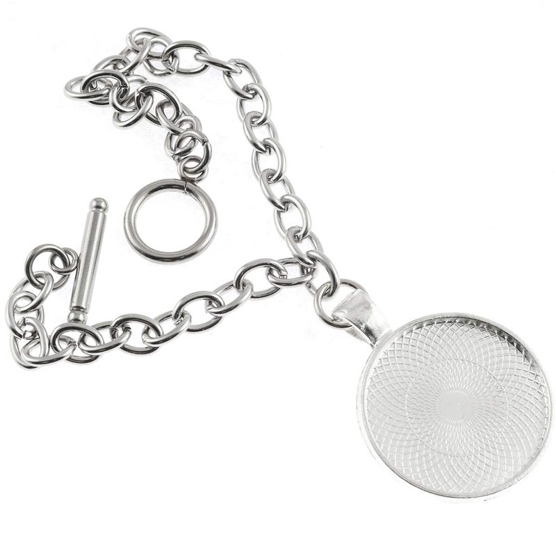 Lind Kitchen 25 pcs 25mm Pendant Trays Round Pendant Bezels Setting Cabochon Blank Base for DIY Jewelry Making, Bright Silver - Image 3